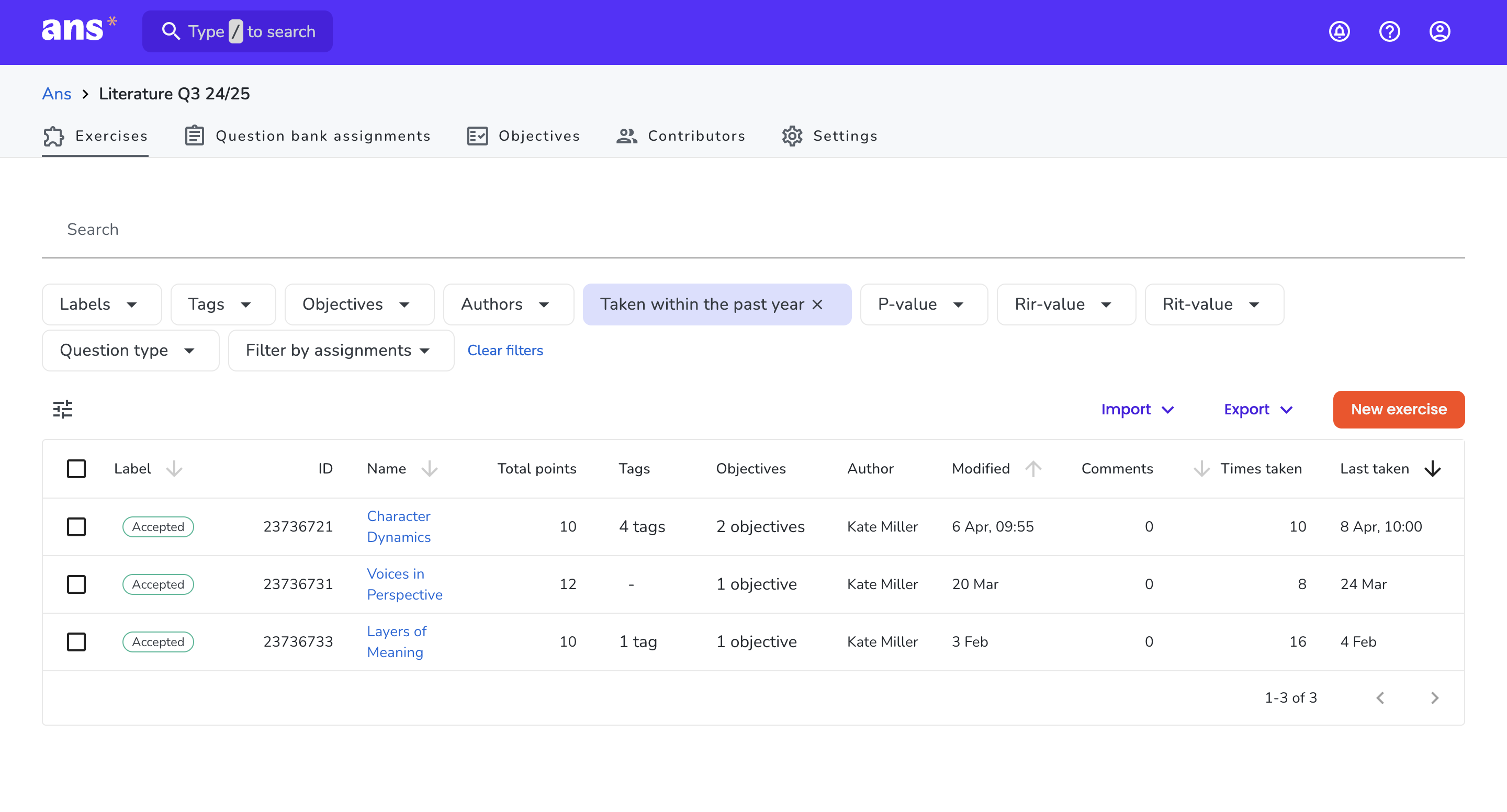 Improved filtering and sorting for question bank exercises_Story #66251.png