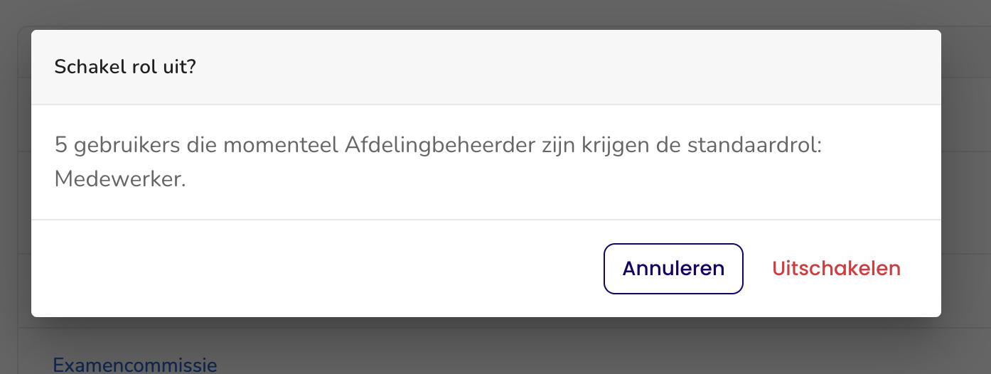 Rol uitschakelen
