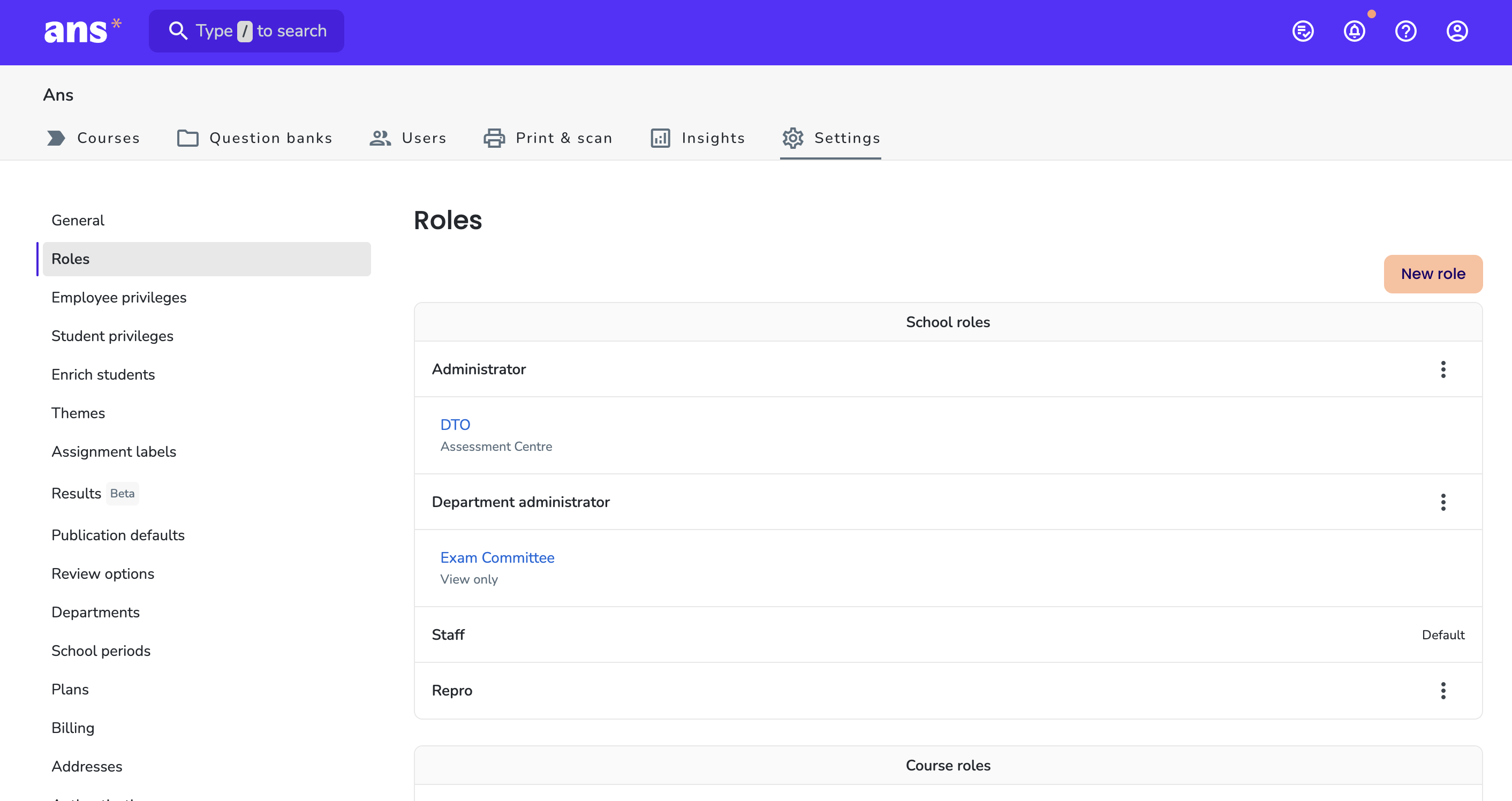 Roles overview