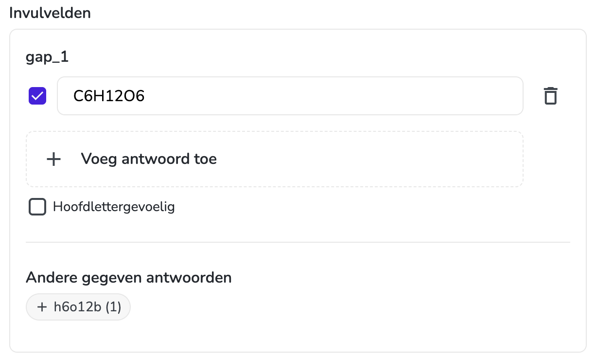Andere gegeven antwoorden