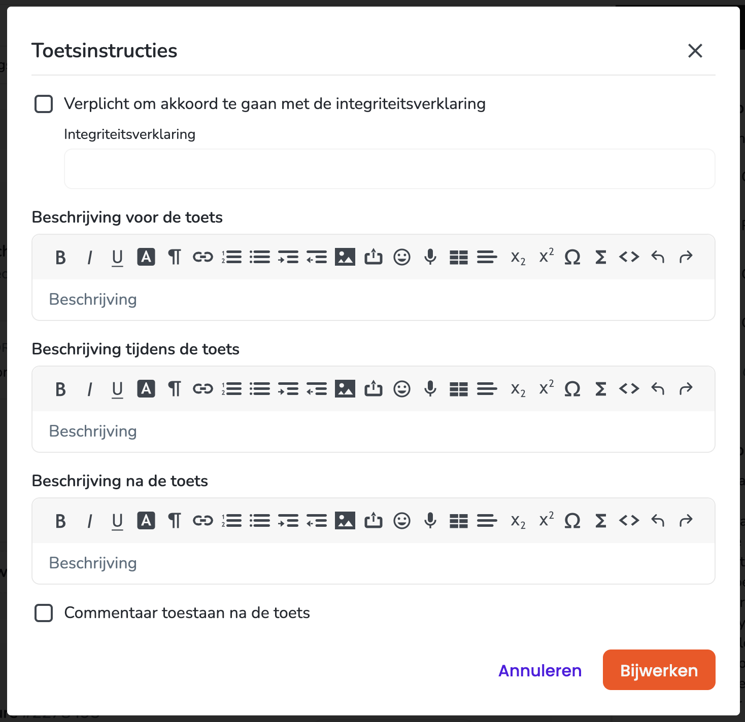 Toetsinstructies digitale toets