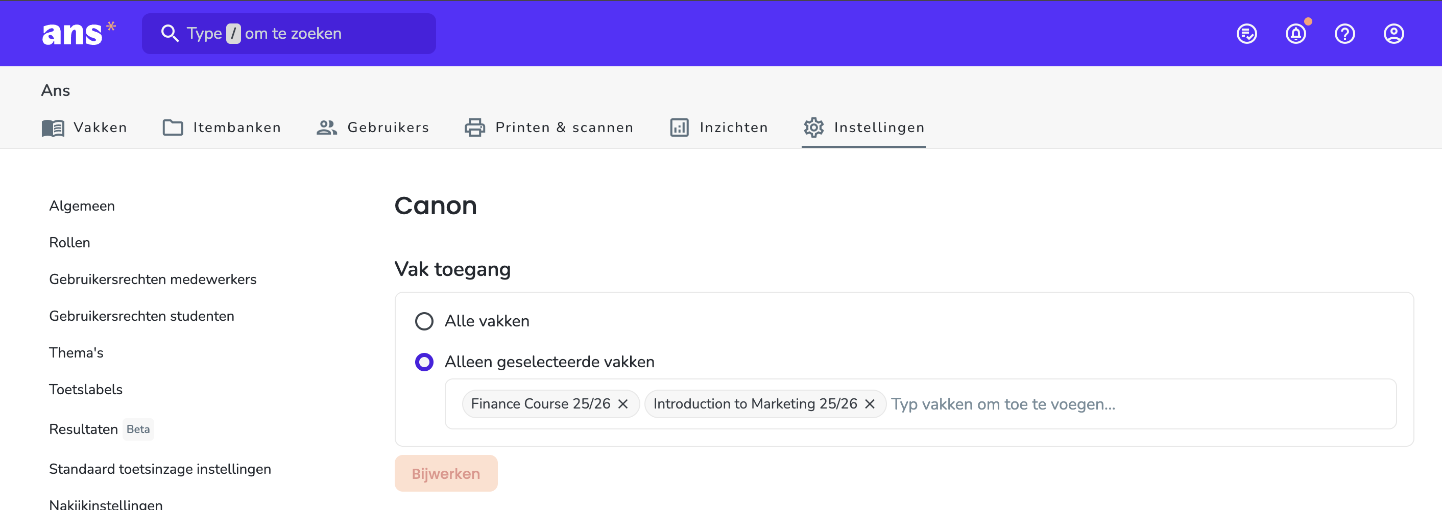 Vak toegang Canon