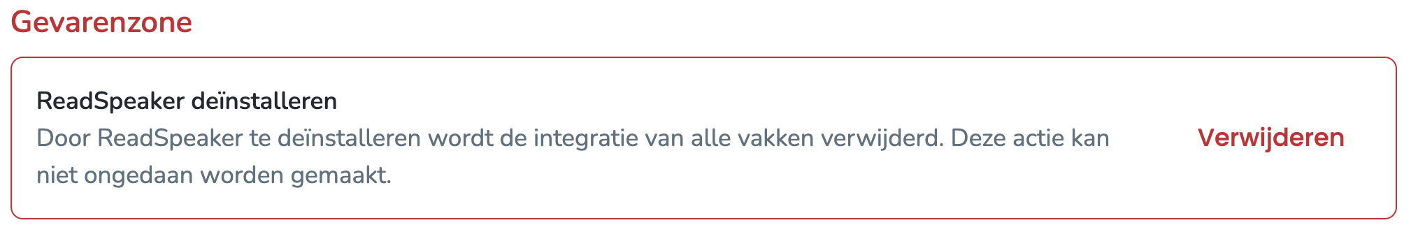 ReadSpeaker verwijderen