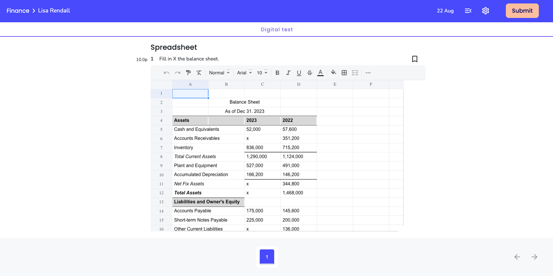 Vooraf gedefinieerd antwoord spreadsheetvraag