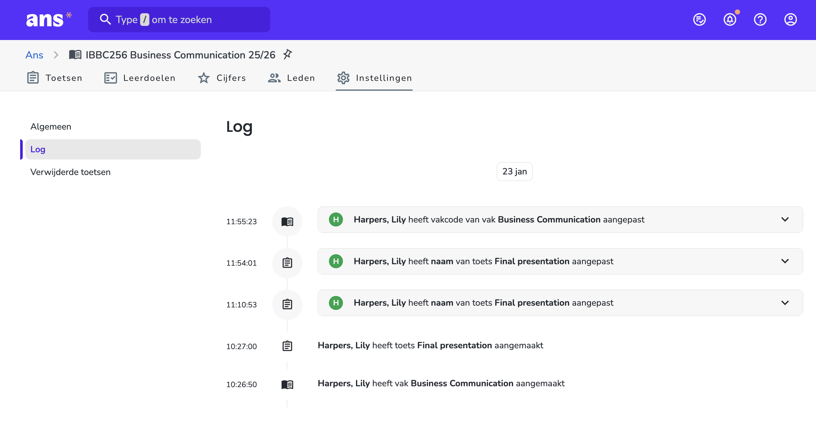 Vaklog