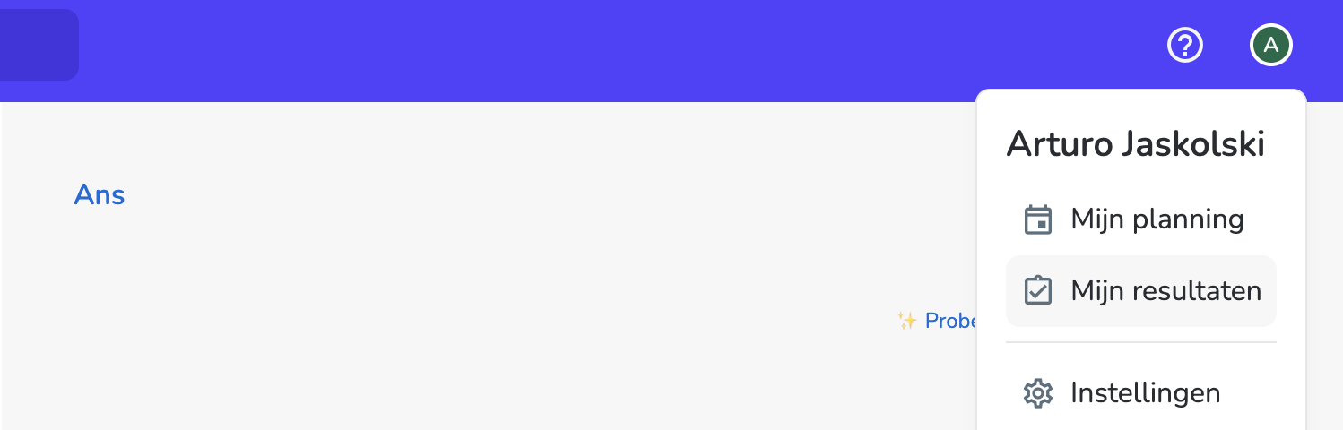 mijn resultaten