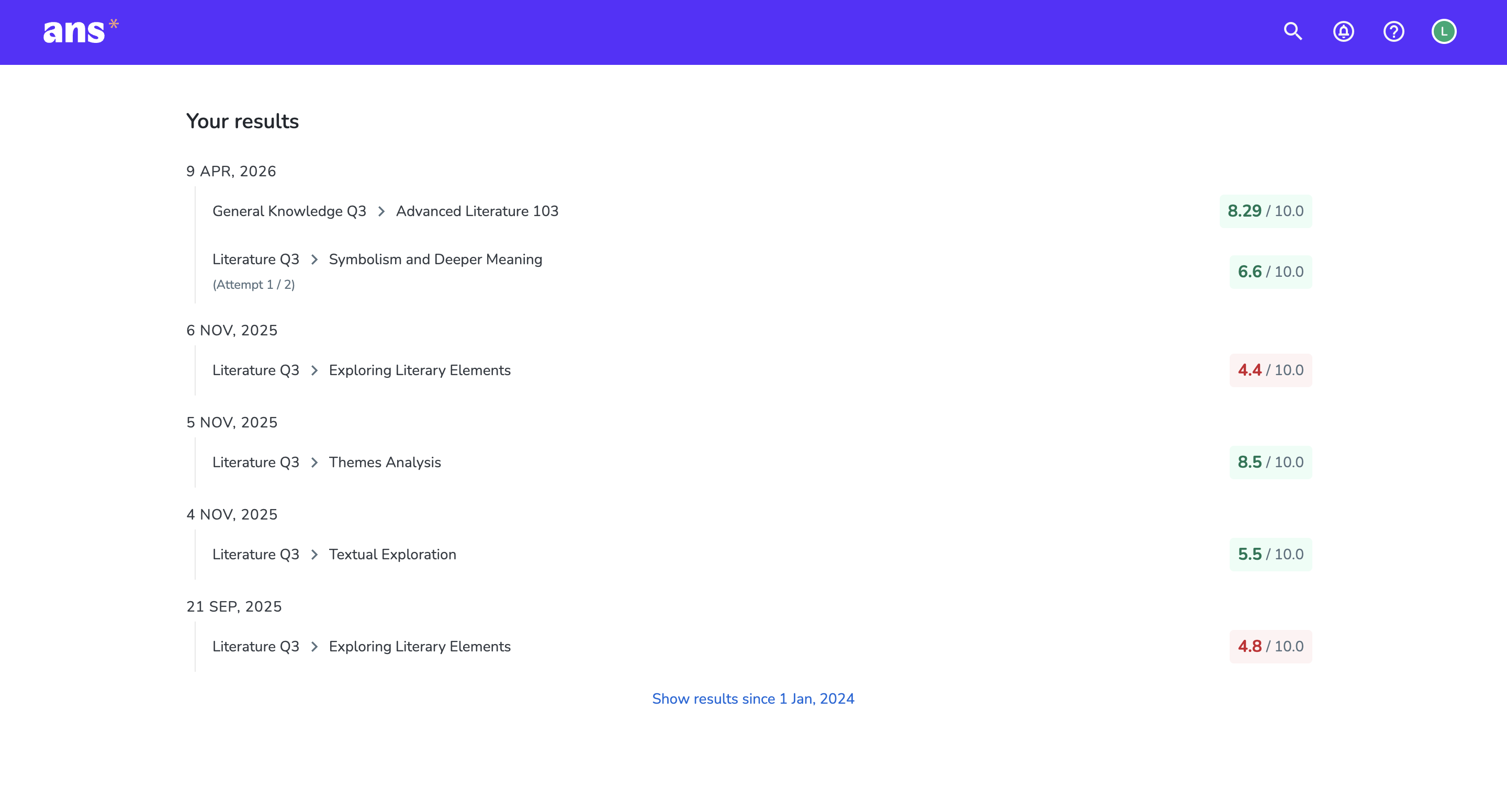 Results shown as monthly sections_Story #80141.png