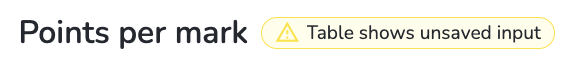 Table warning
