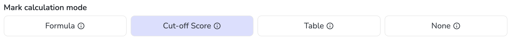 Mark calculation modes