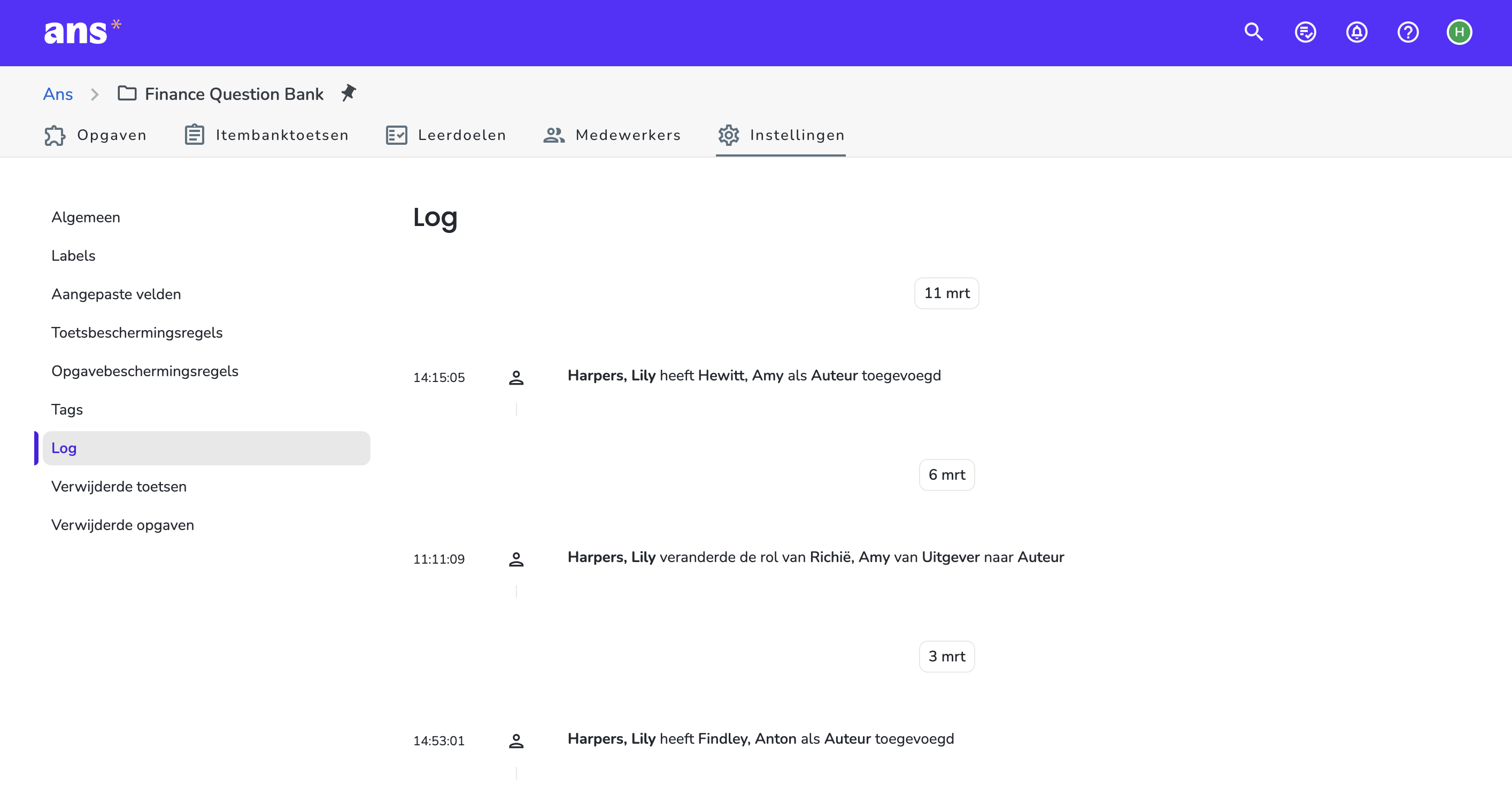 Itembanklog