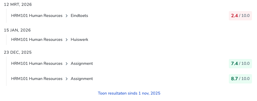 Resultatenoverzicht