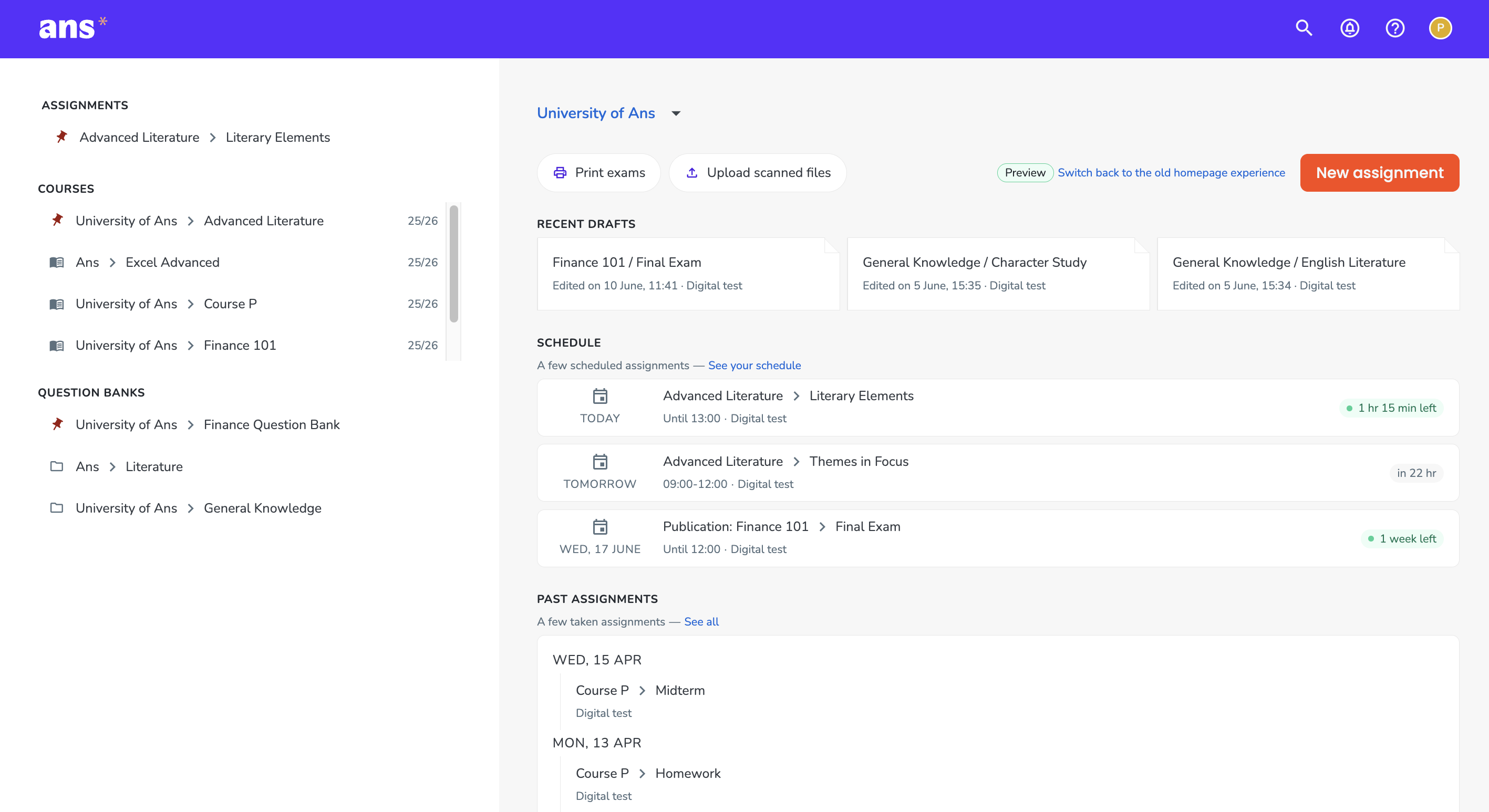 Home page
