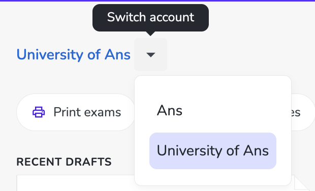 Switch accounts