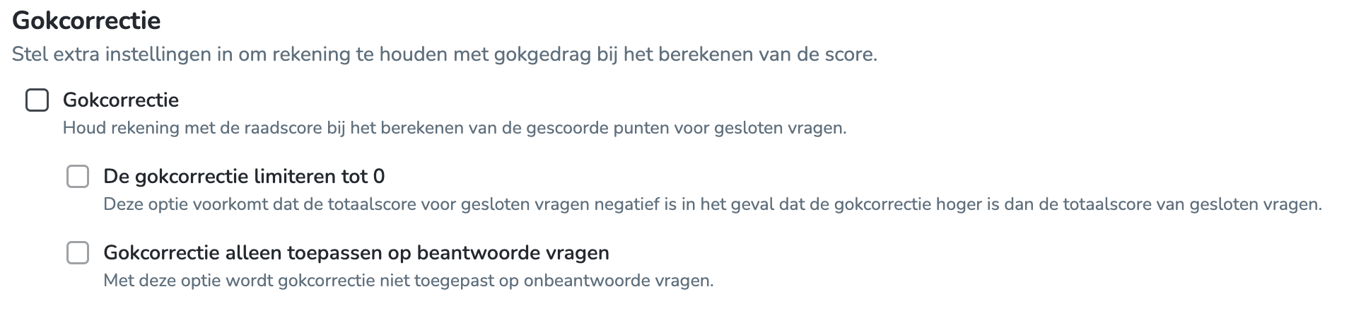 Gokcorrectie