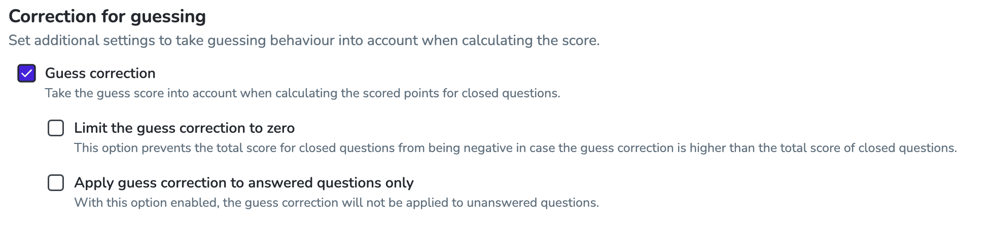 Guess correction
