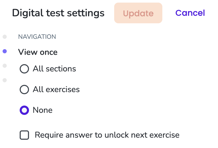 Navigation settings 