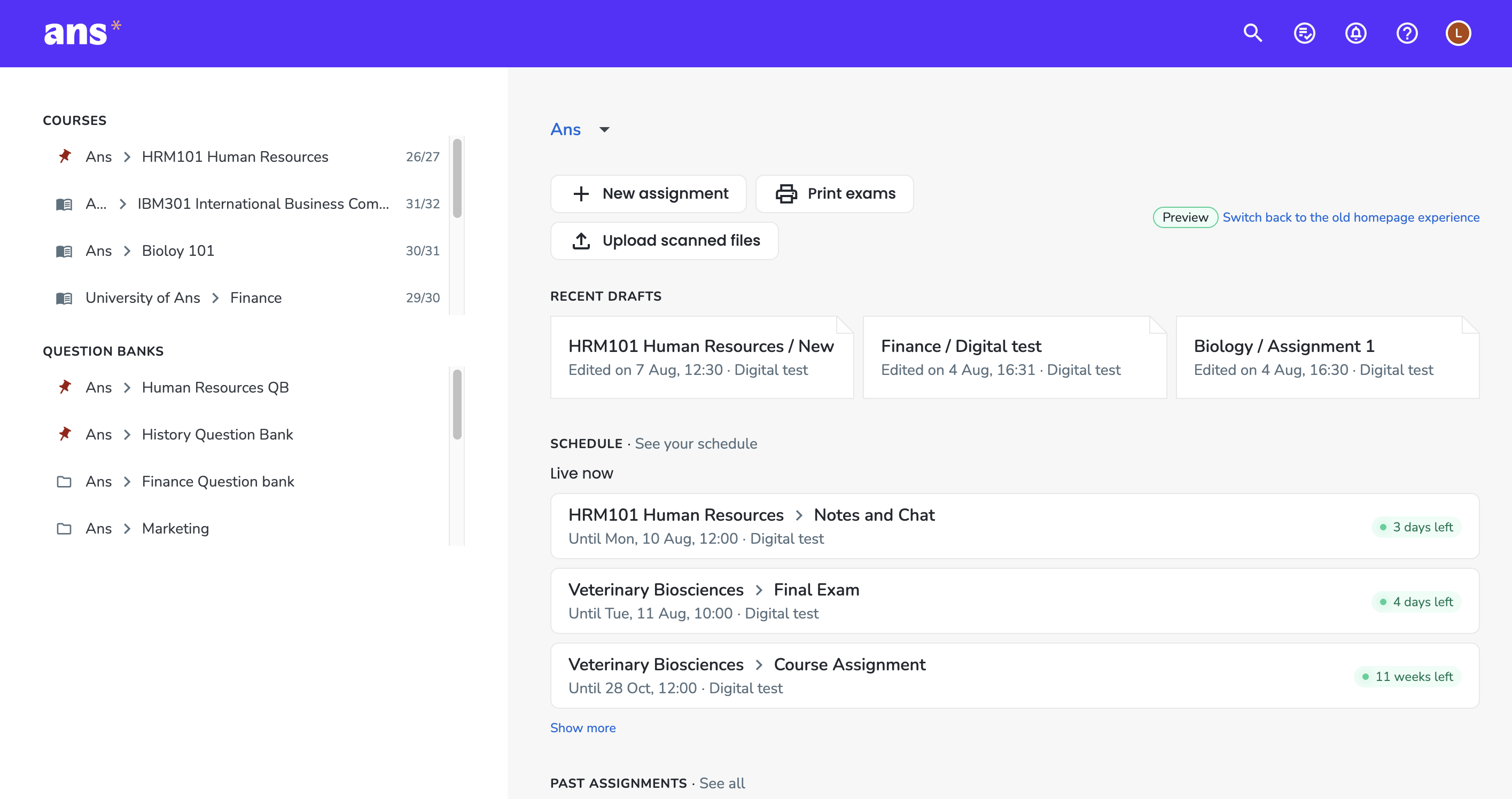 Home page