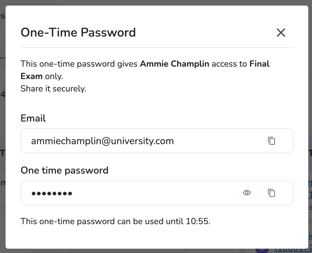 One time password