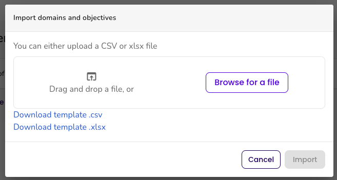 Import objectives