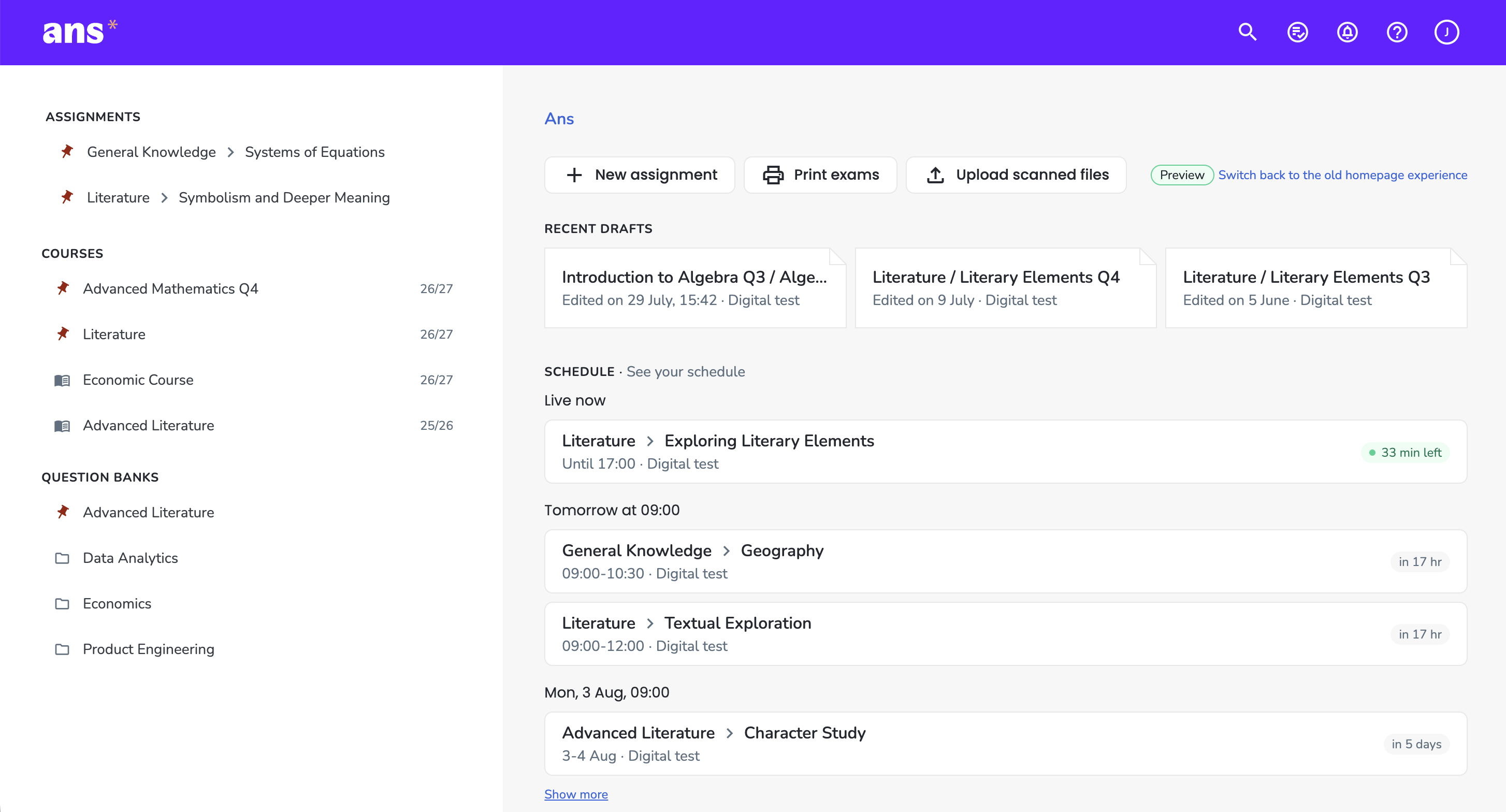 Home page