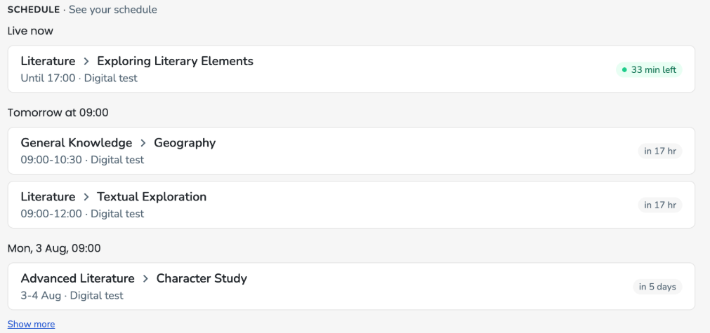 Schedule
