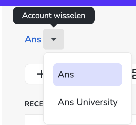 Account wisselen