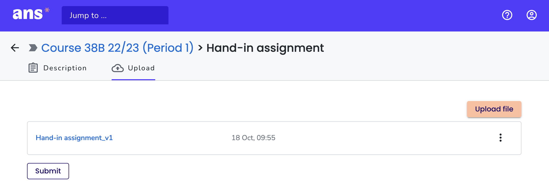 The handin assignment Ans